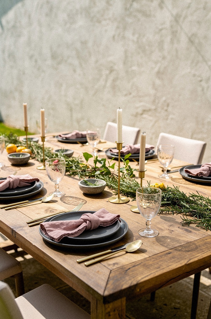 Run rosemary garlands down the table