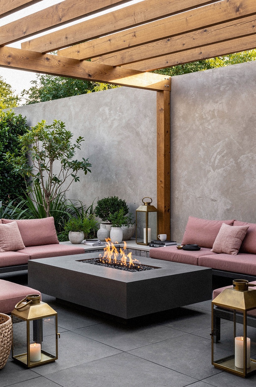 Float a fire table beneath open beams