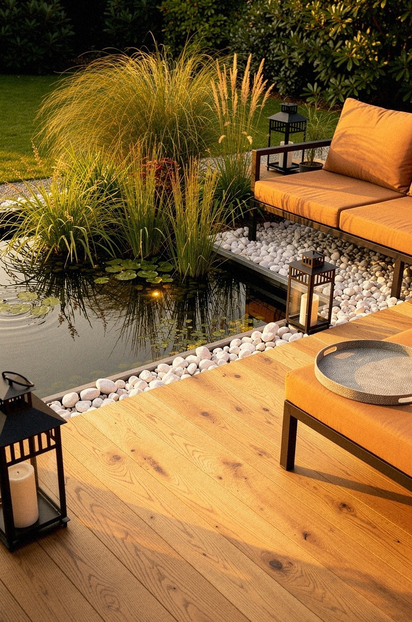 Layer grasses around a hidden liner (The Three-Height Screen)