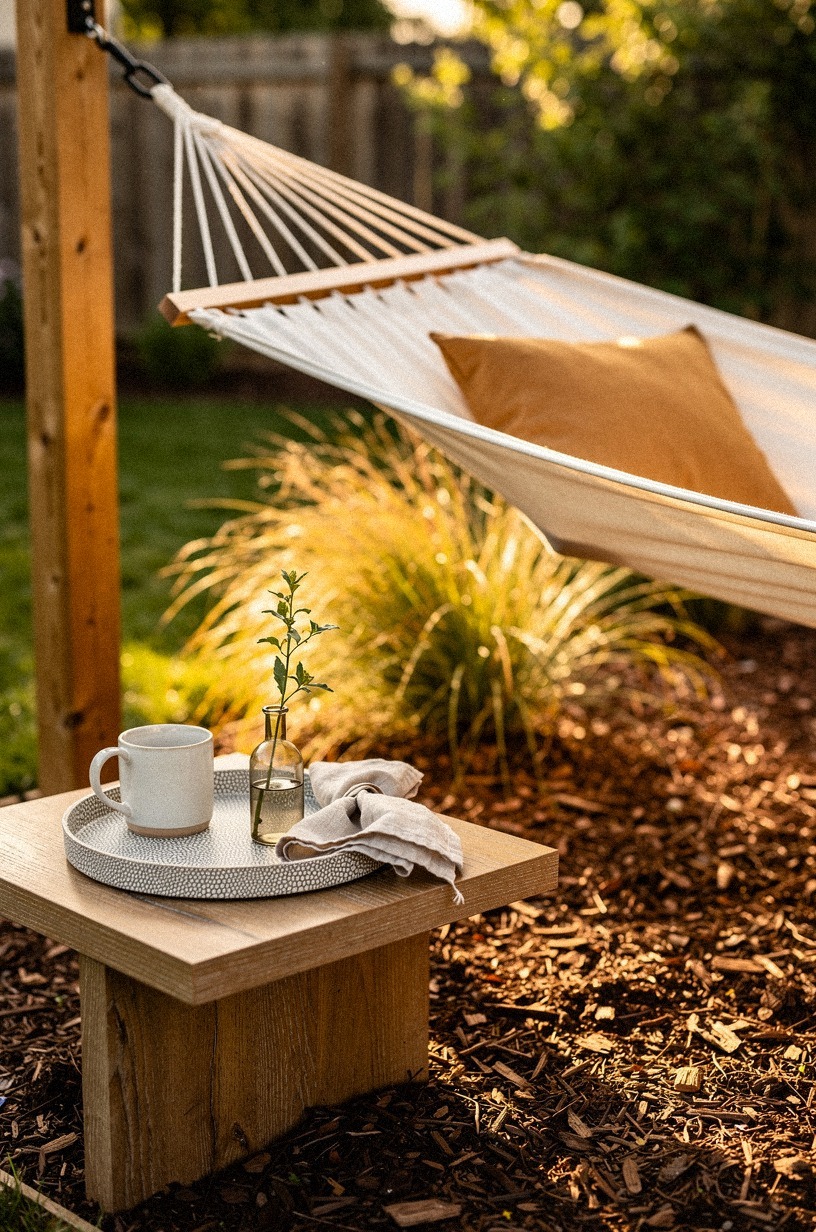 Build a mulch nook under the hammock