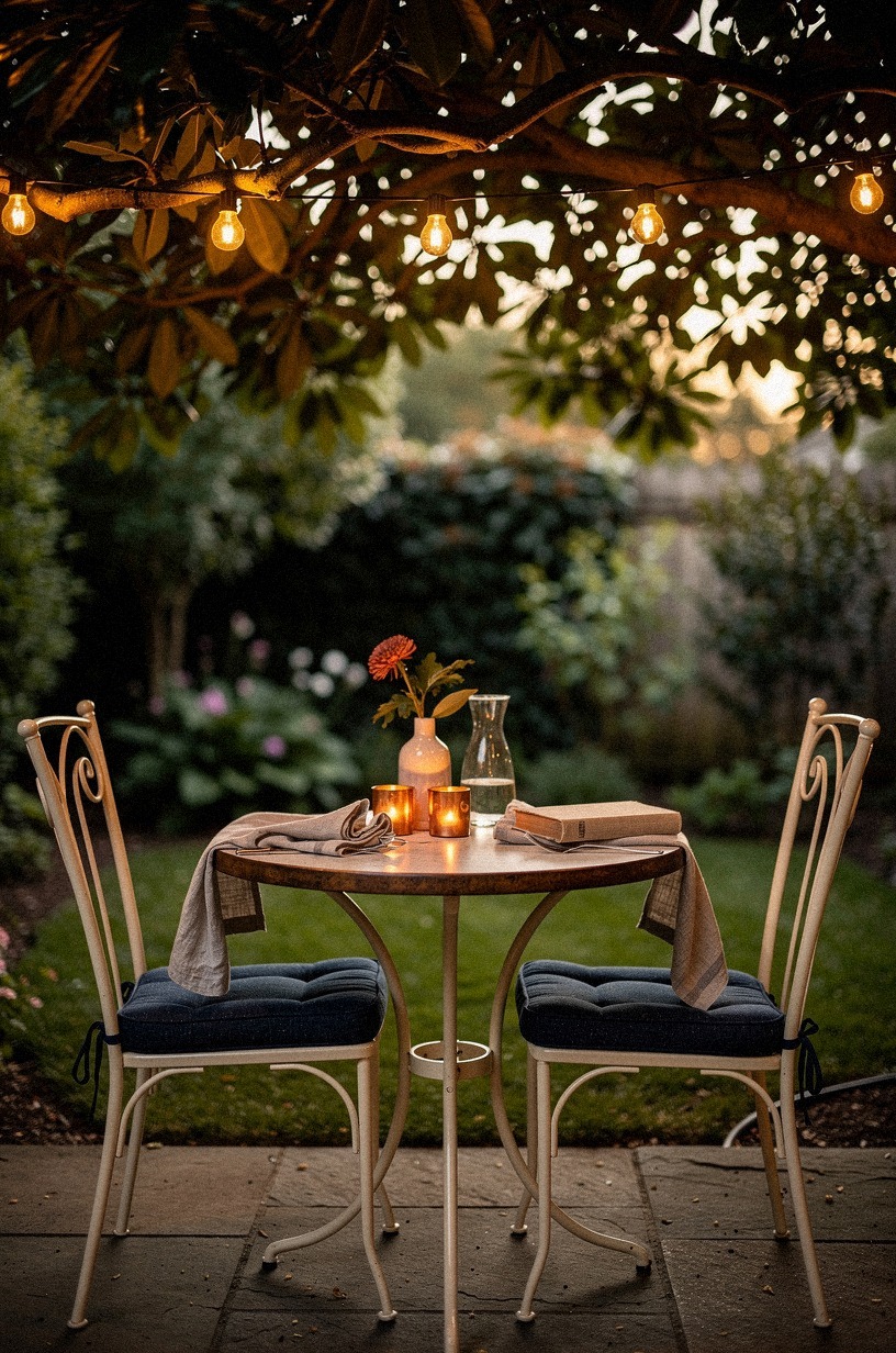 Tuck a bistro set under branches