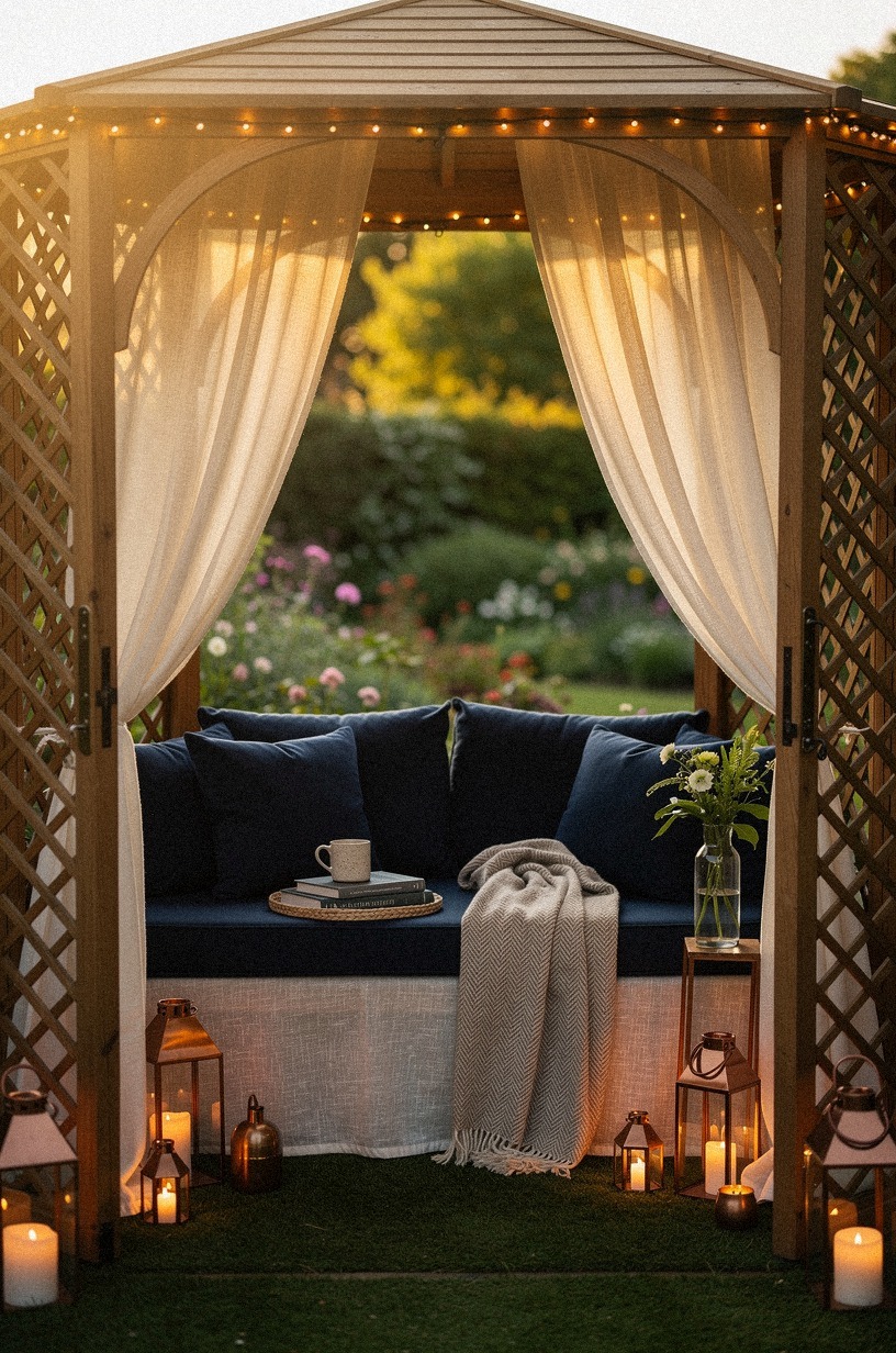 Build a garden room with lattice sides