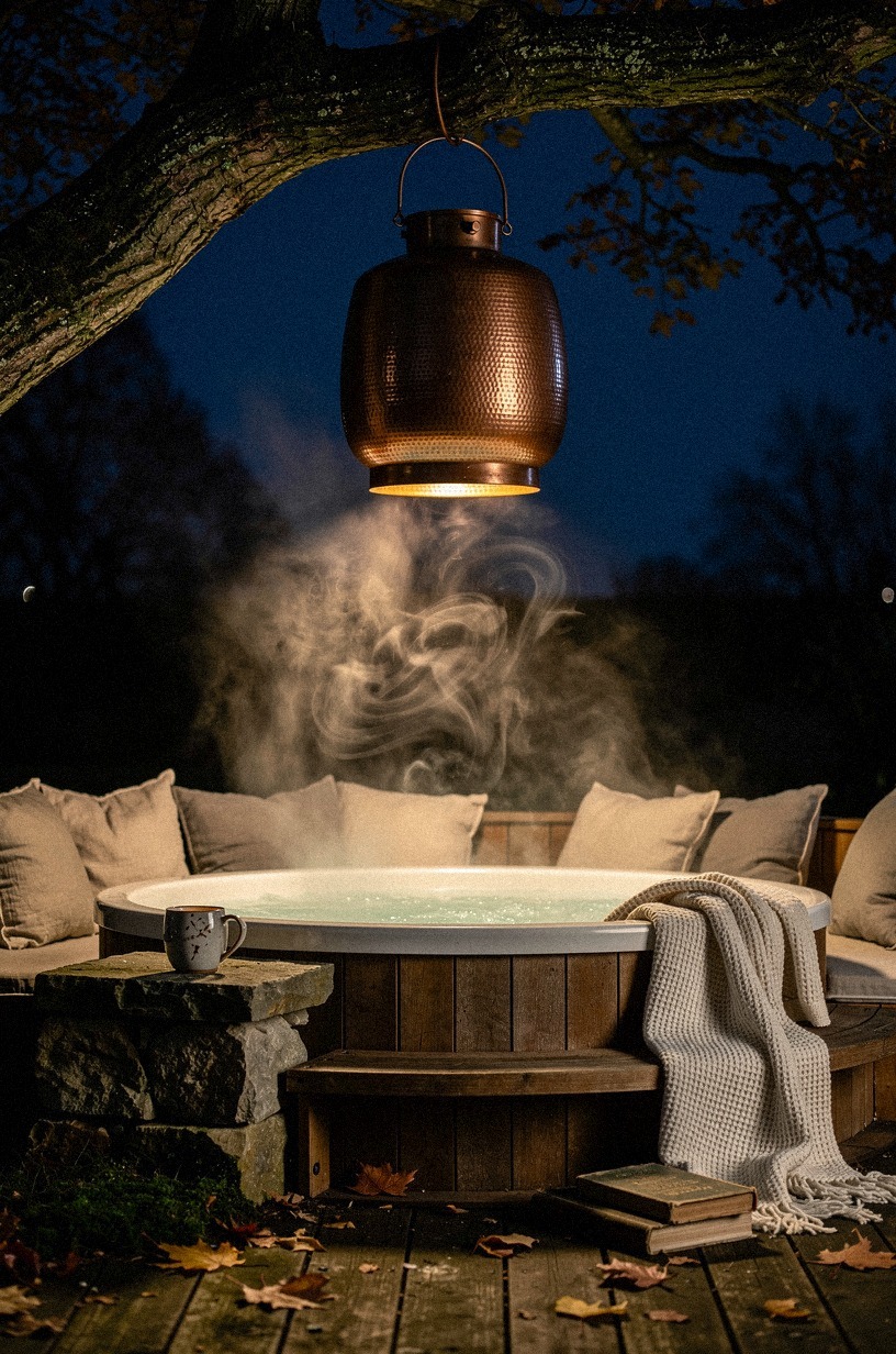Hang a single oversized lantern from the nearest tree branch