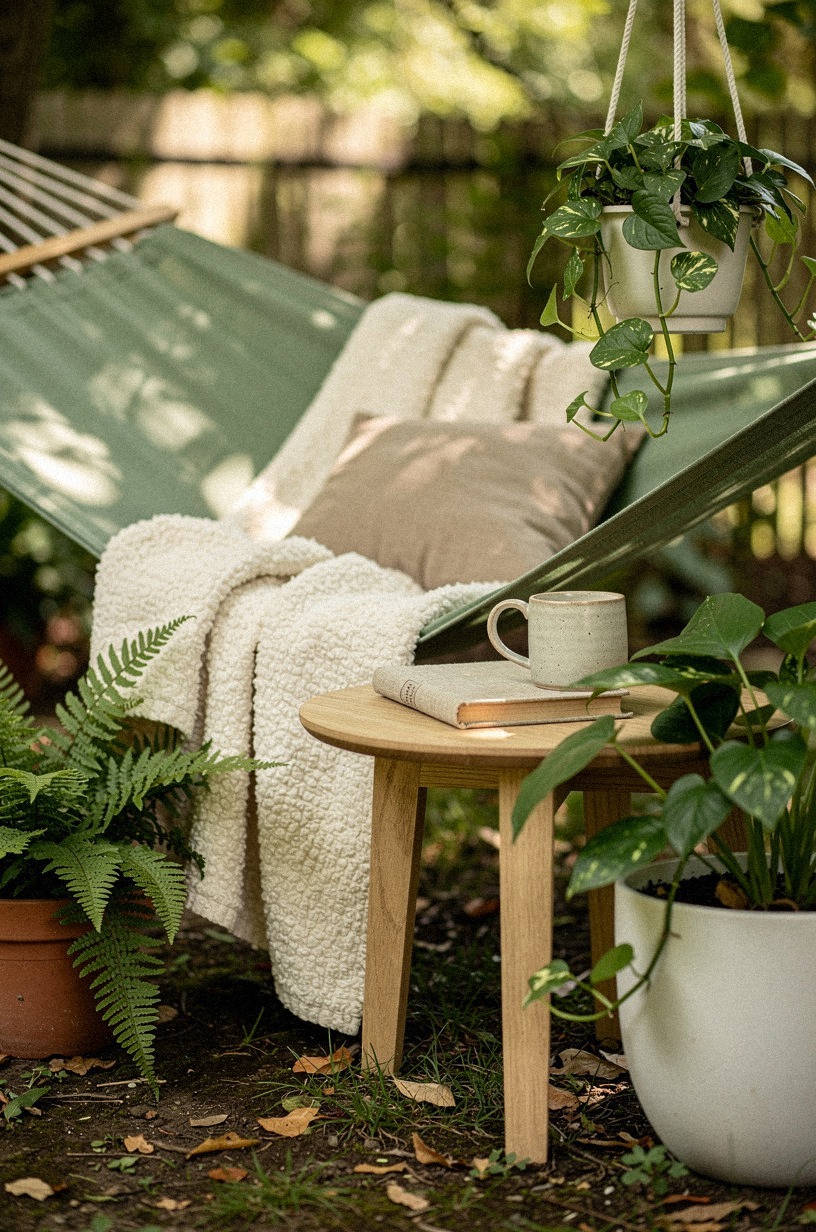 Hang a hammock corner that doesn't look like a vacation rental