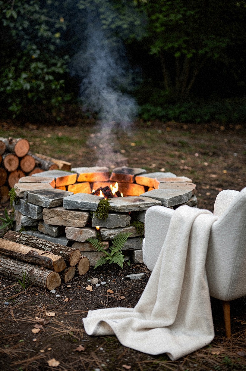 I stacked flat stones myself for a fire pit ring, no mortar, just weight and patience