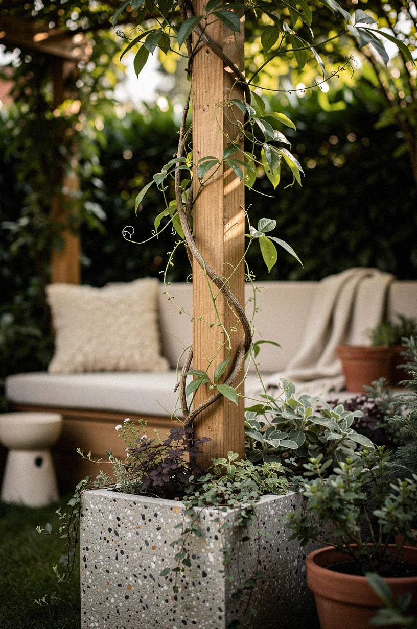 Create a vine-covered corner arbor
