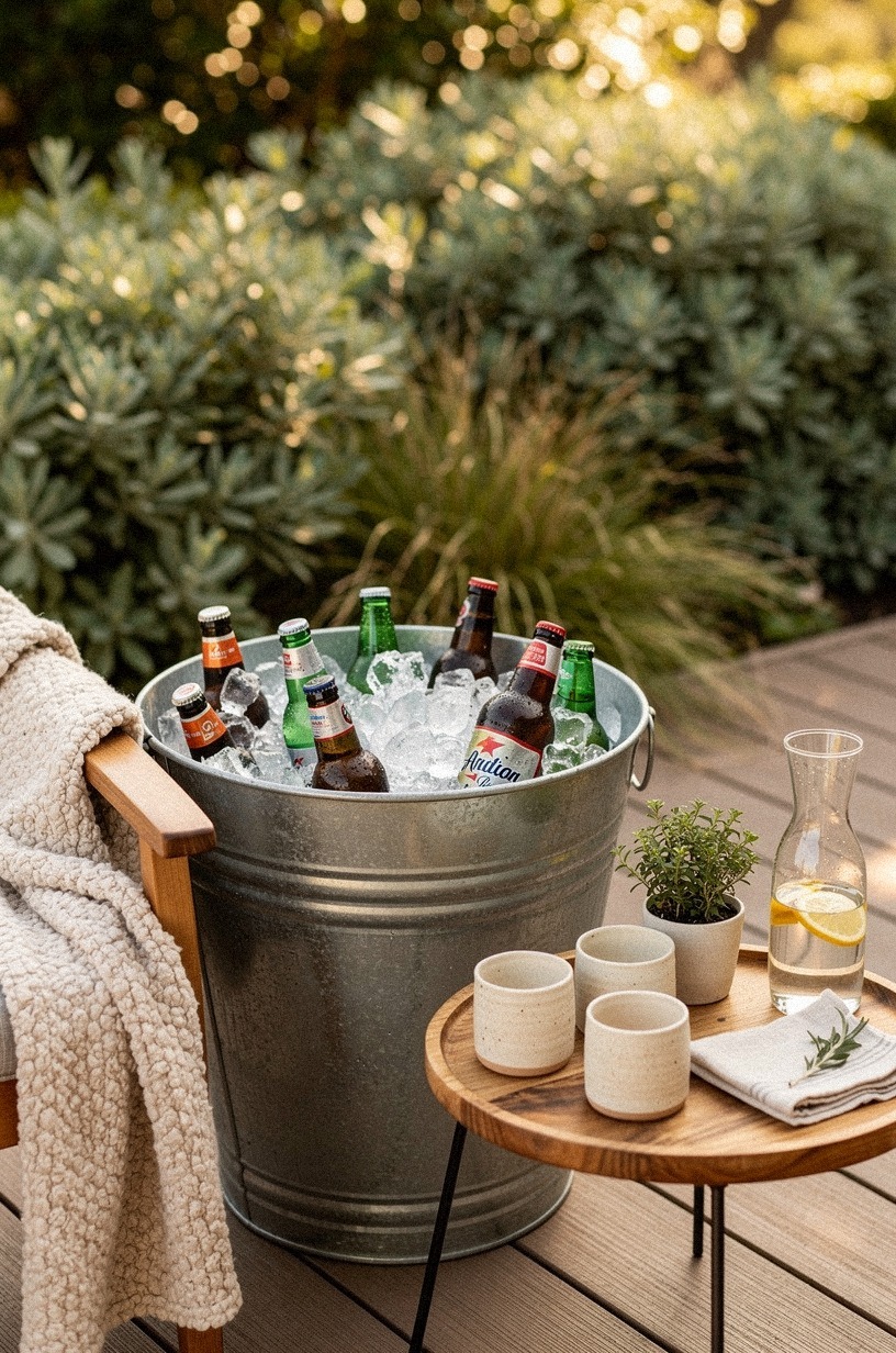 Turn a galvanized tub into a self-serve cooler station