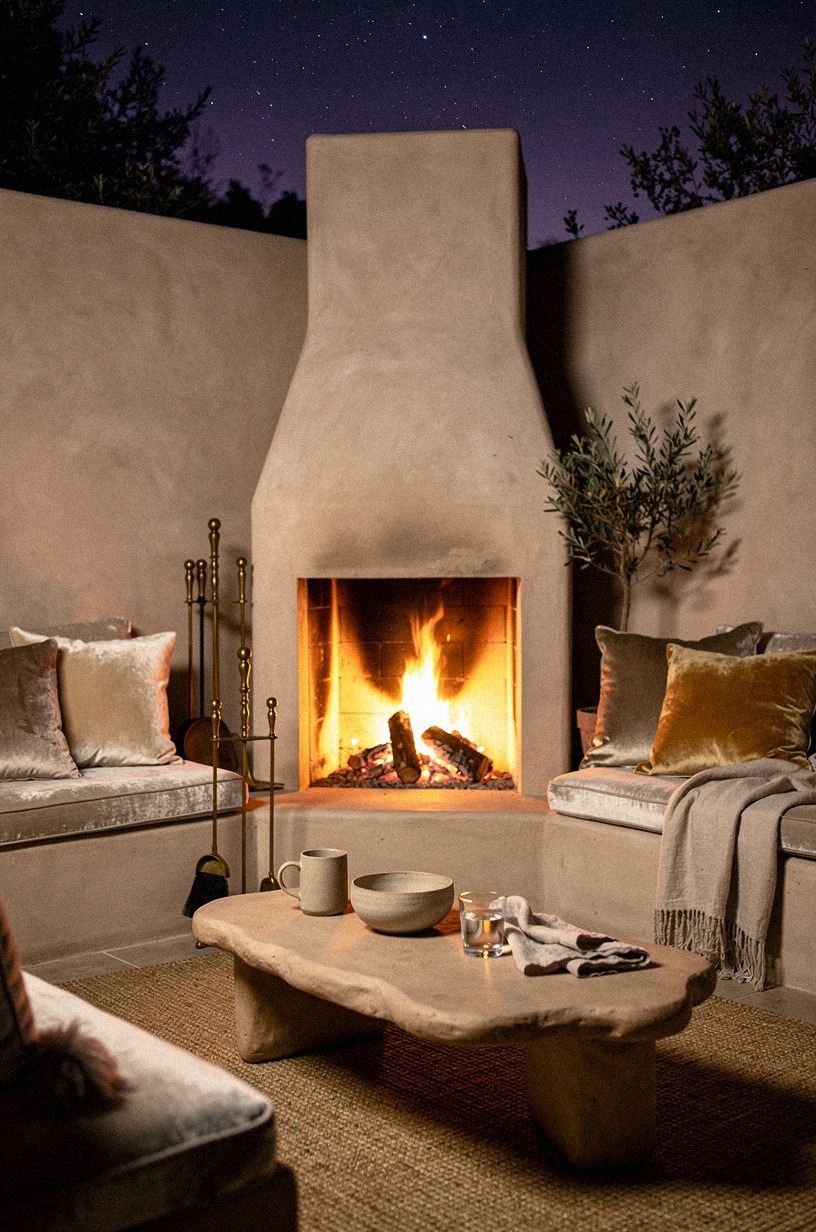 Build a fireplace that makes the backyard the main room