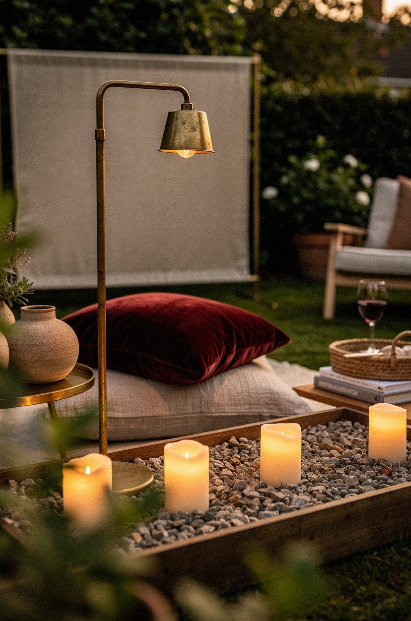 Tuck battery candles into gravel trays