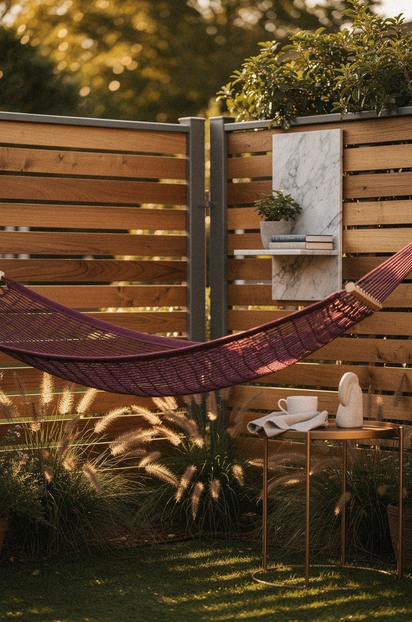 String a hammock between two reinforced fence posts