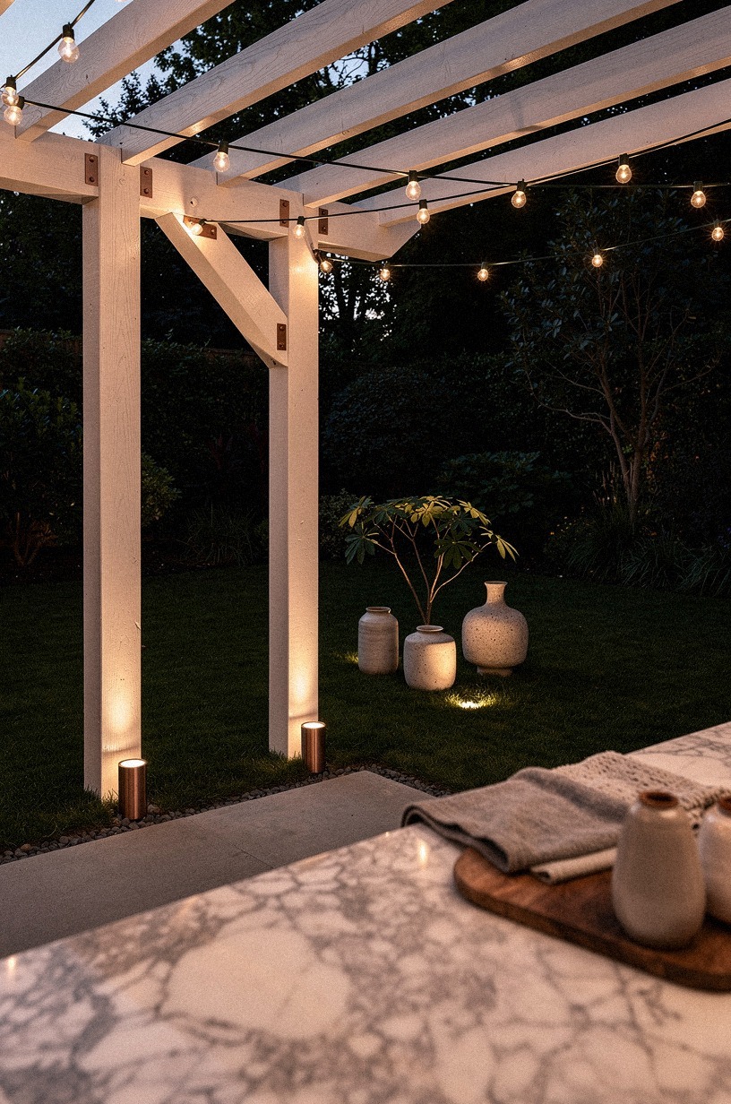 Light the path with copper stakes at each footing
