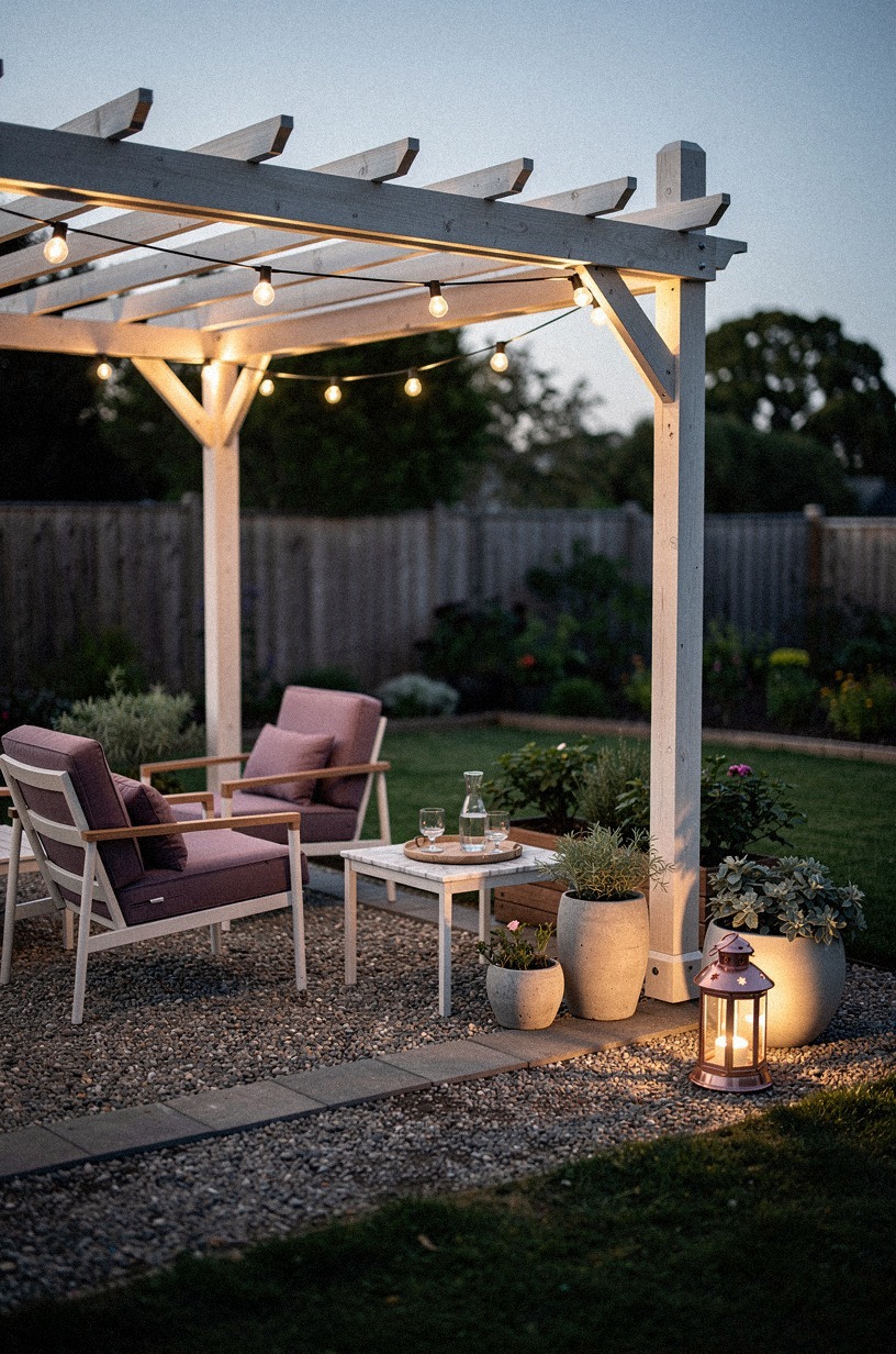 Install a simple pergola over seating