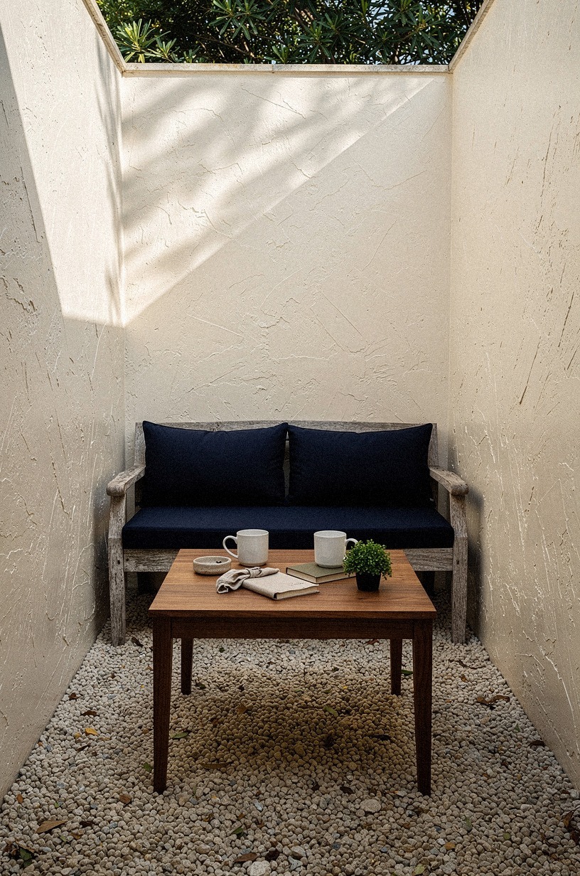 Create a pea gravel coffee nook