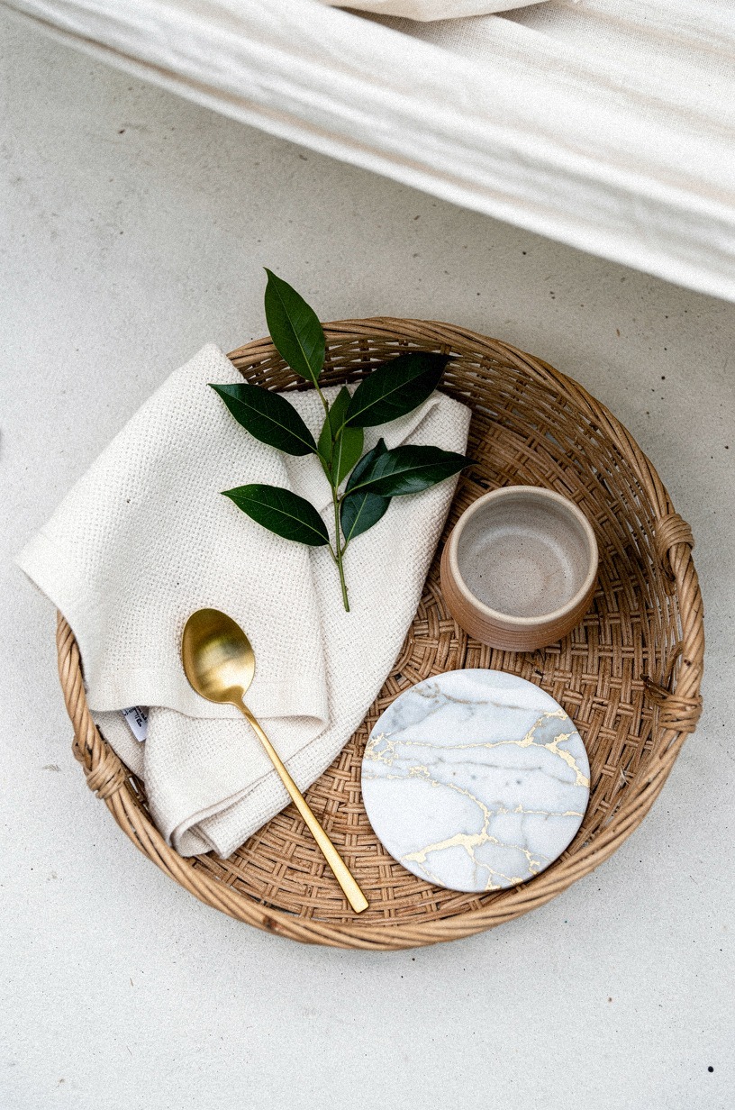 Place a basket tray within arm’s reach