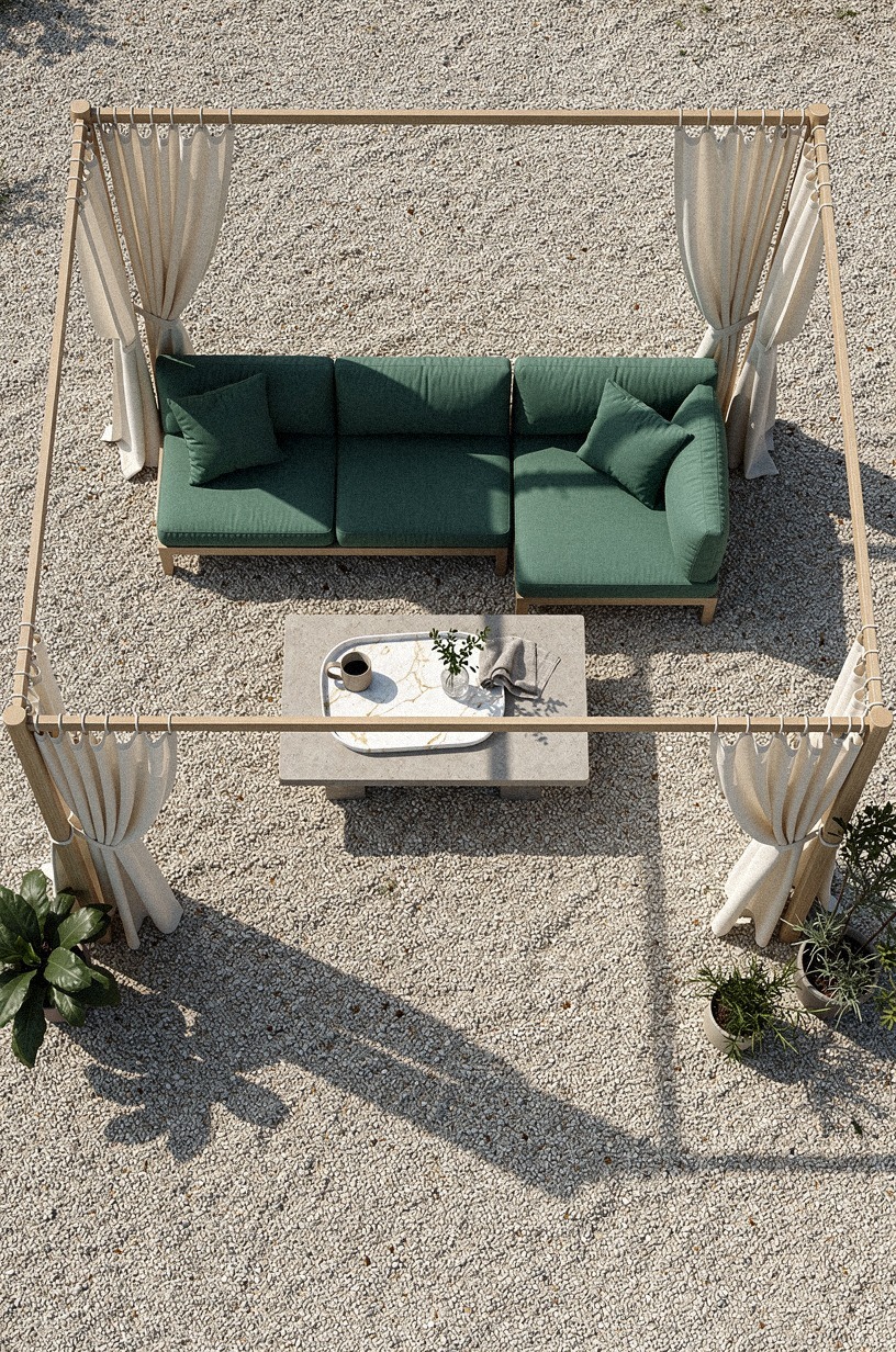 Hang outdoor curtains for instant softness