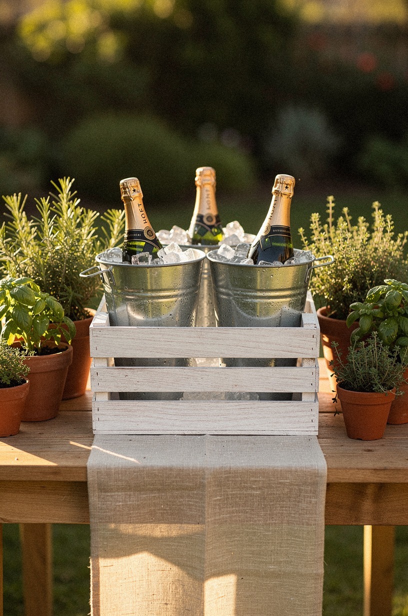 Fill galvanized tubs with chilled prosecco