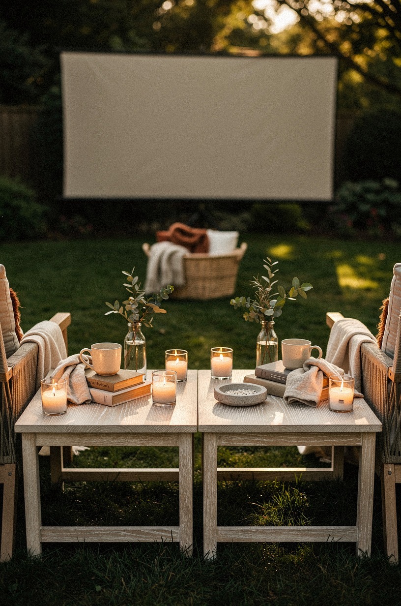 Scatter citronella candles around side tables