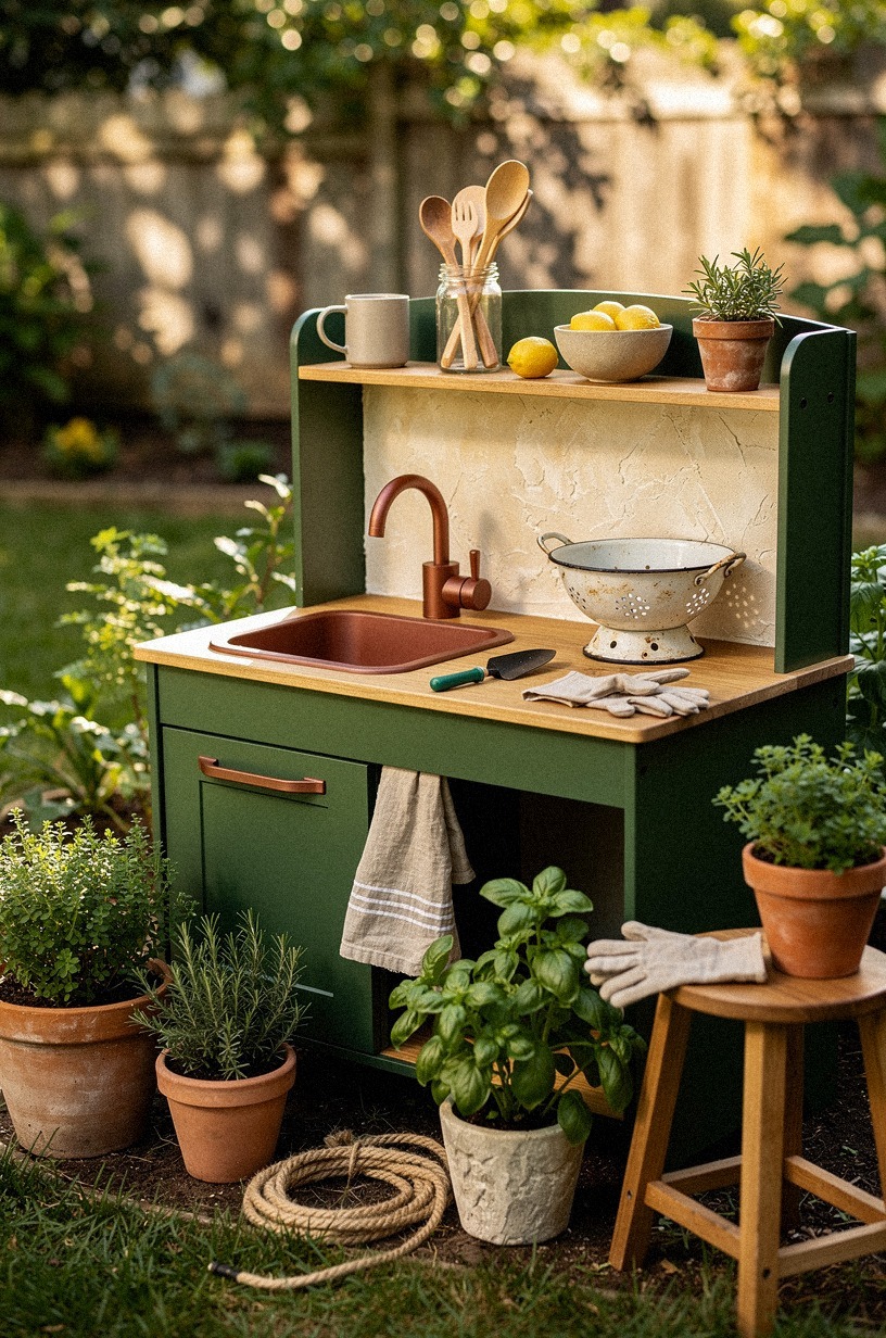 Add a Forest Green Play Kitchen