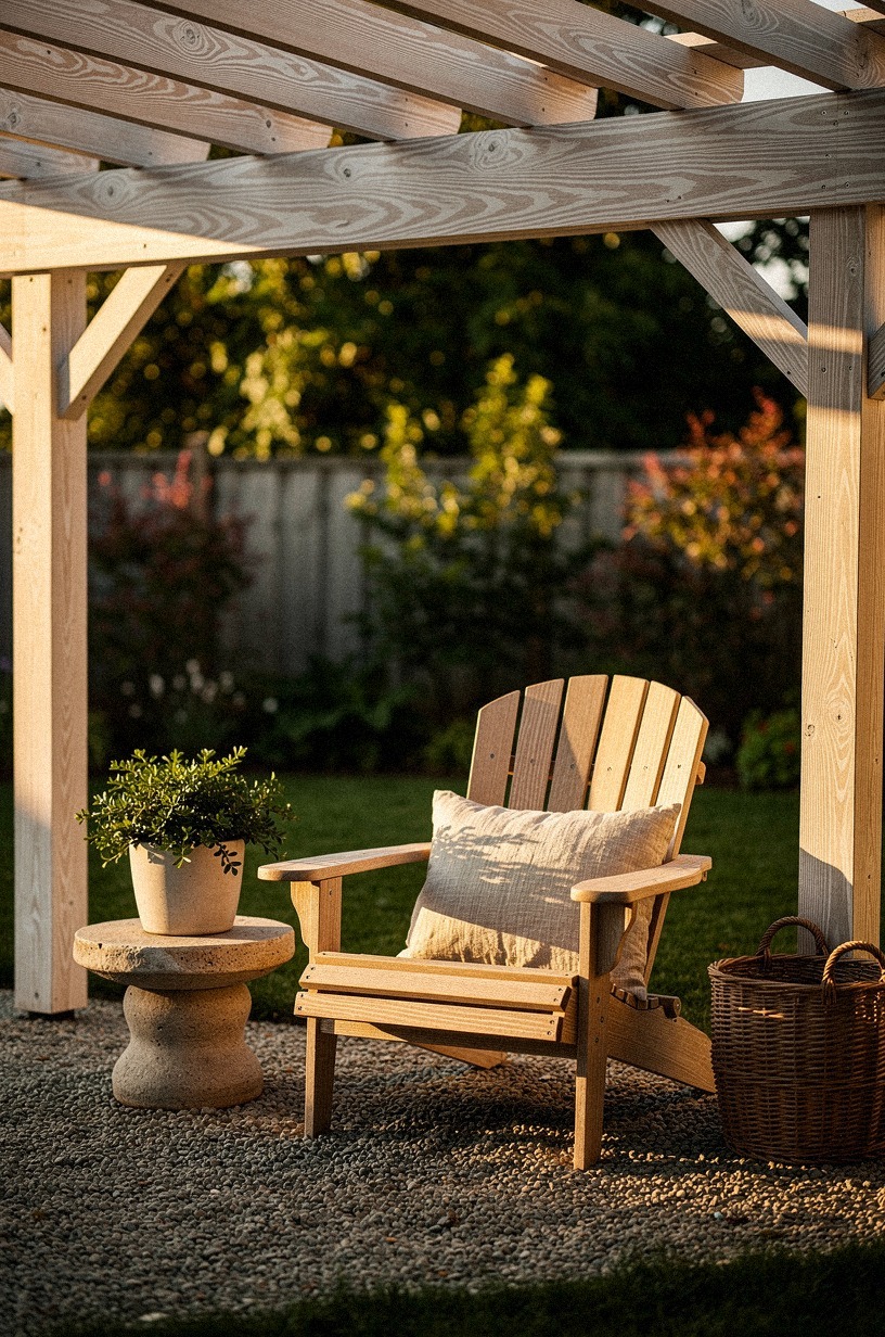 Leave one corner open, just gravel and a single Adirondack