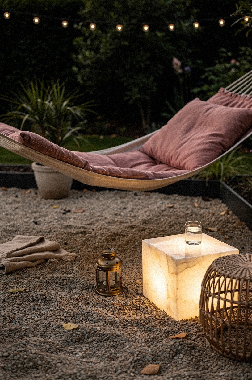 Float a hammock over pea gravel