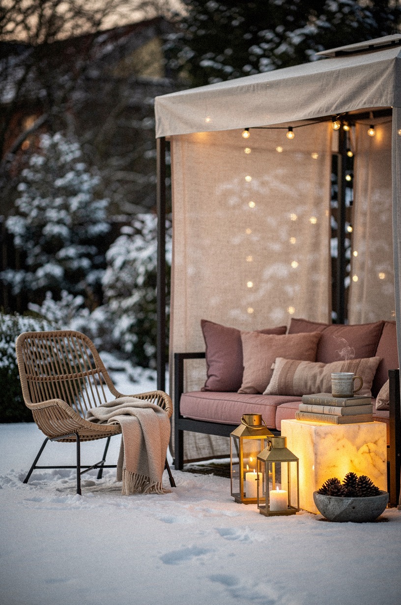 Create a covered nook with a canopy