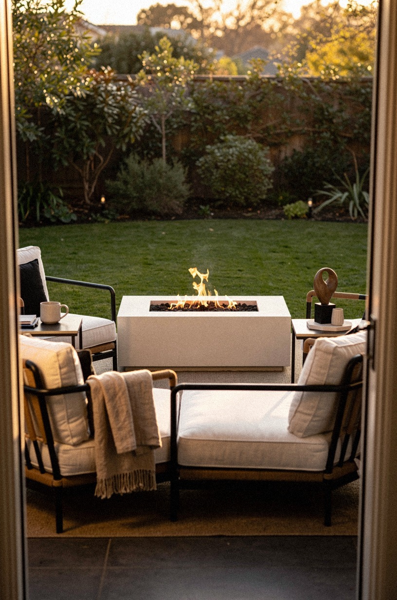 Add a fire element at sitting height