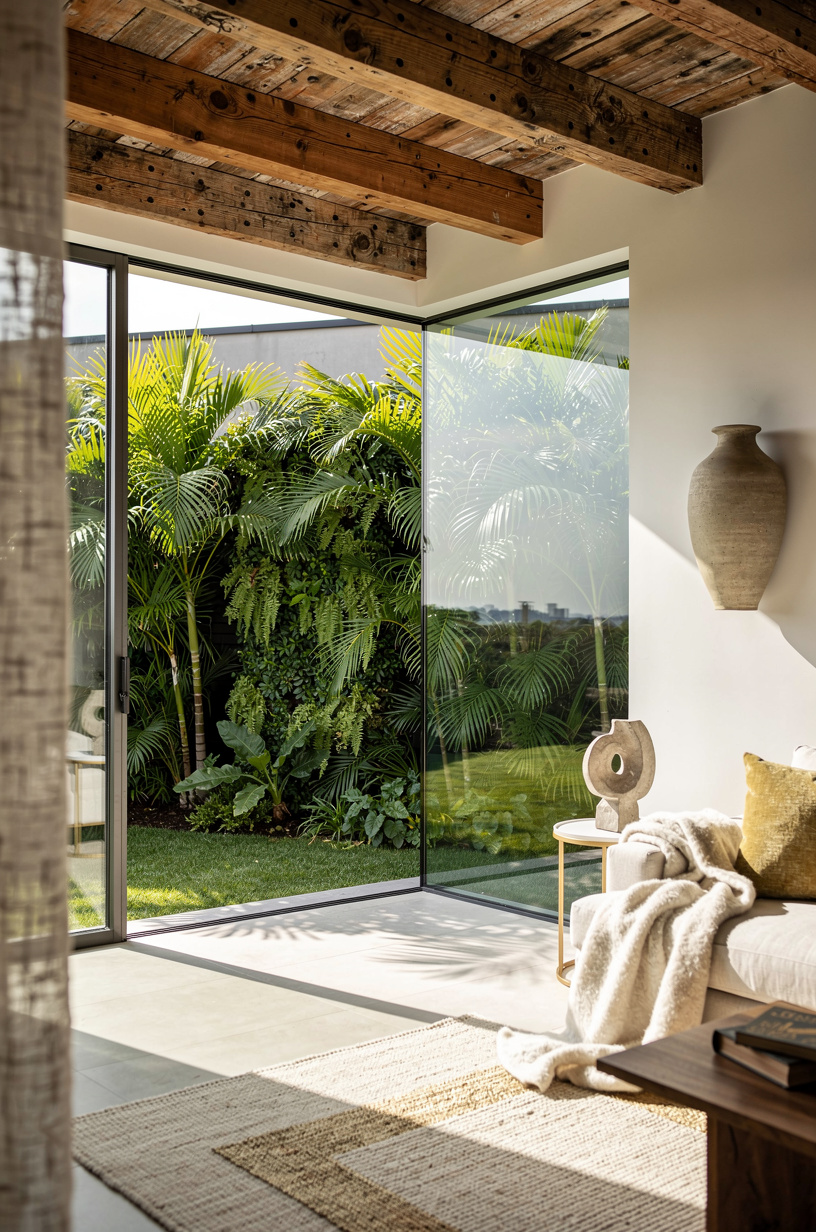 Add a Planting Wall of Tropical Palms and Ferns