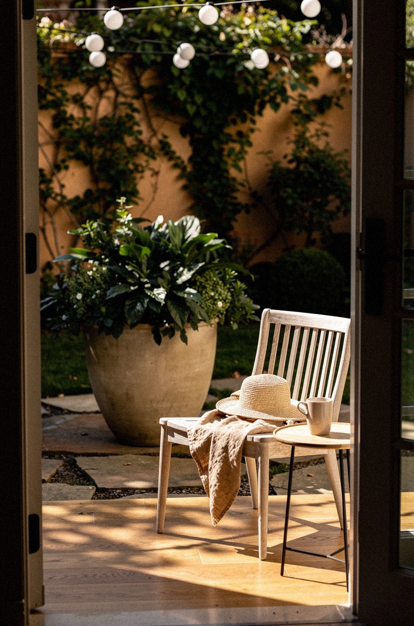Anchor the space with one oversized planter