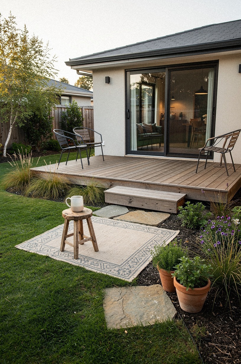 Build a single step up to a platform deck