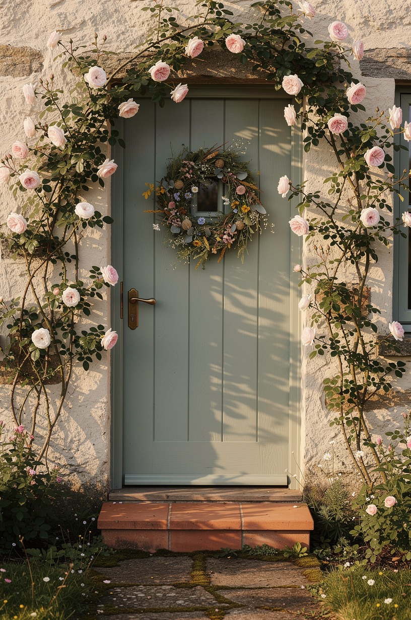 Frame the front door with something unruly