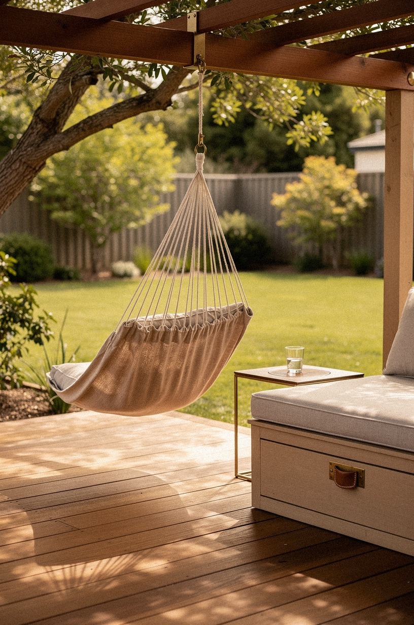 Hang a hammock chair from a strong pergola beam