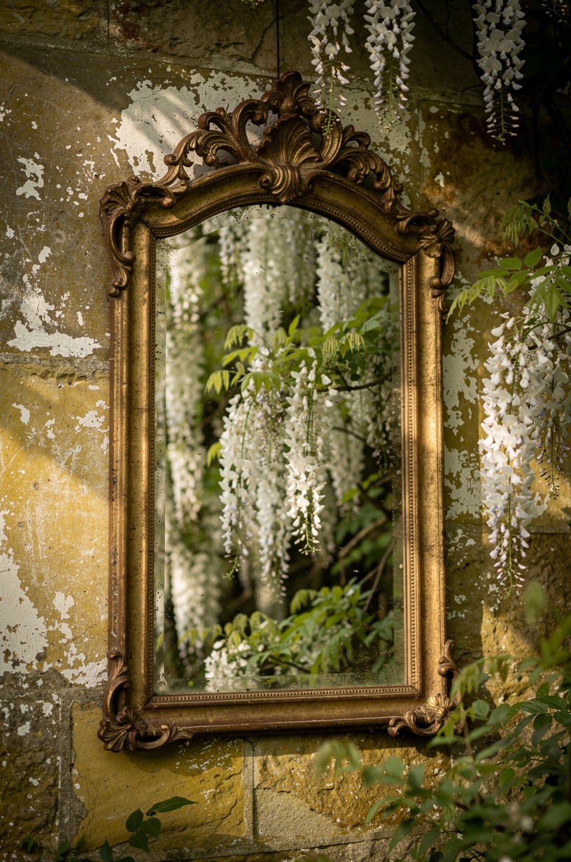 Hang a mirror (or an old window frame)