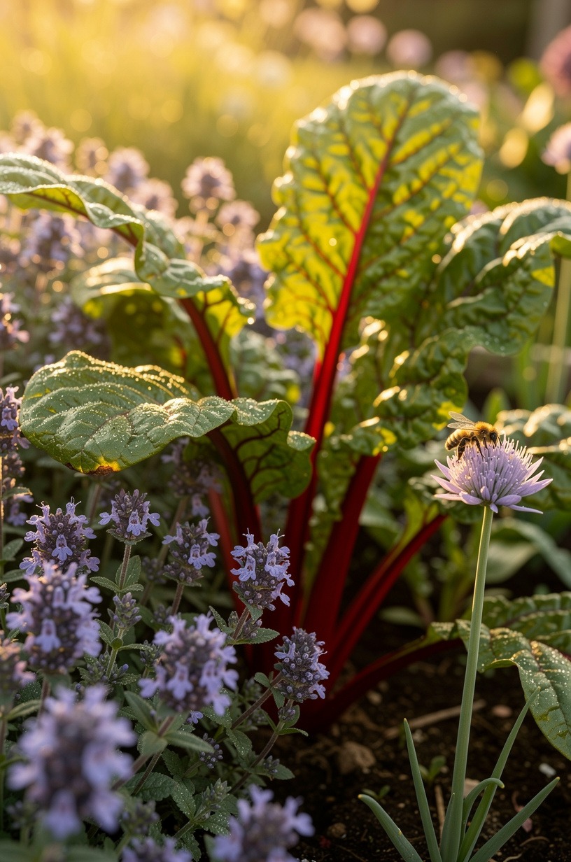 Mix edibles in like flowers (no separate veg patch)
