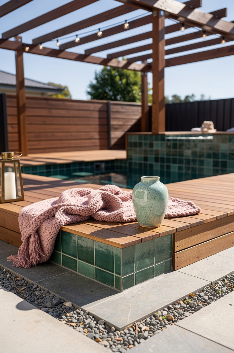 Build a Plunge Pool With a Raised Teak Platform
