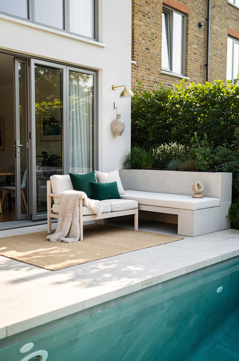 Set a Built-In Bench Along One Pool Edge
