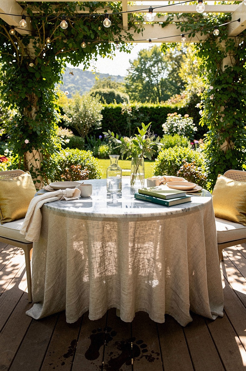 Use a round table instead of a rectangle