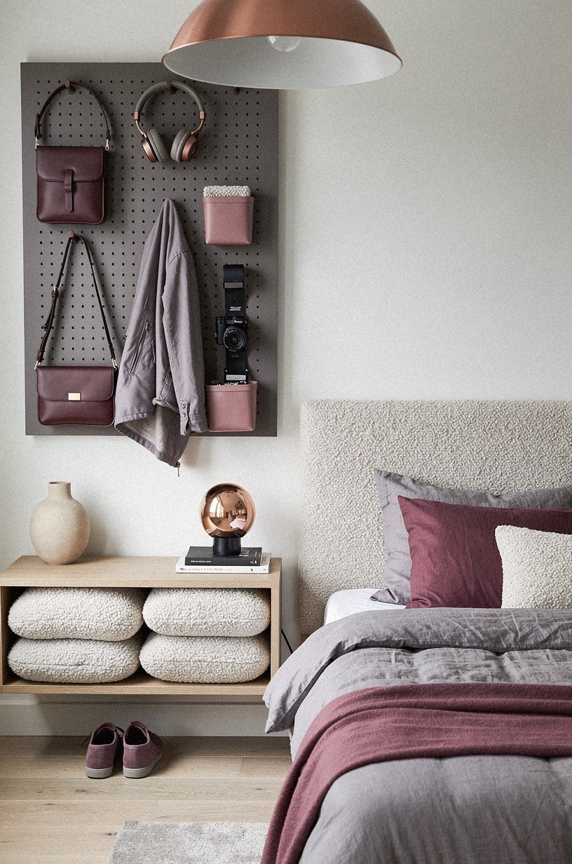 Add a pegboard wall for the gear you reach for daily