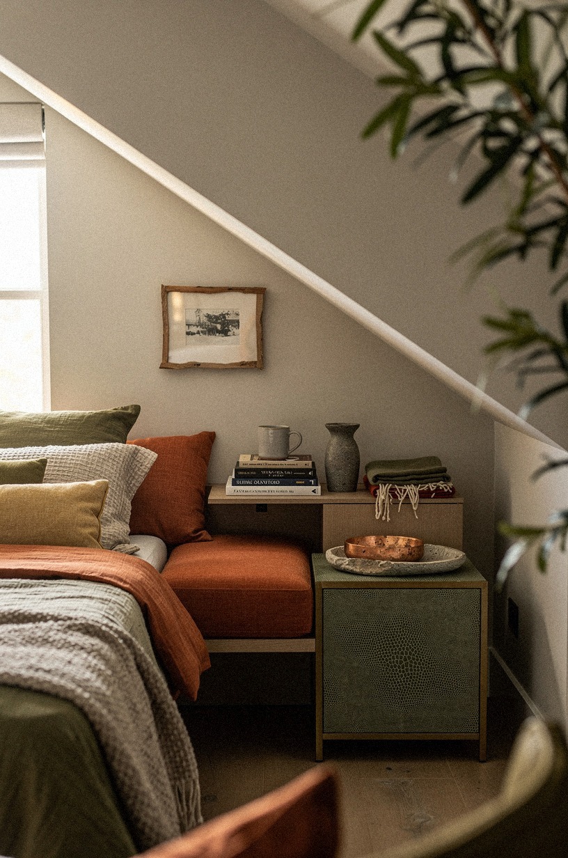 Build a reading nook into the dead space under the slanted end