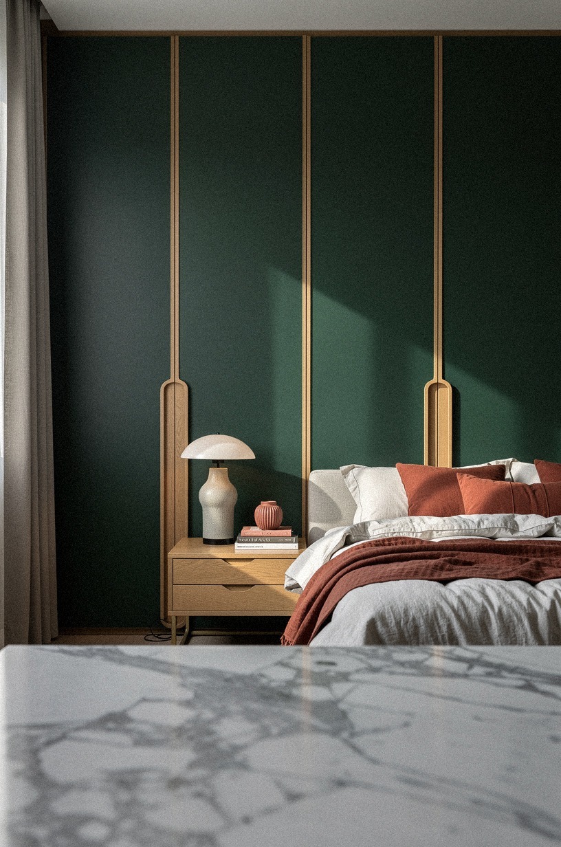 Build a wardrobe wall on the long side instead of a closet you don't have