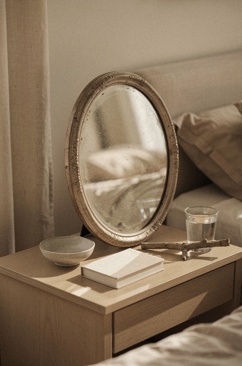 Use a tray to corral your nightstand surface