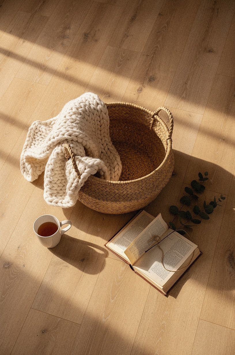 Choose a throw blanket with weight, not just color
