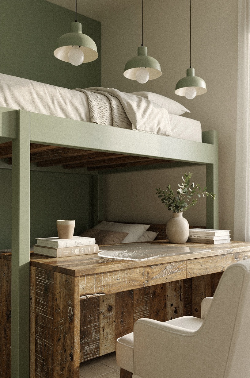 Hang pendant lights instead of a bedside lamp you'll knock over
