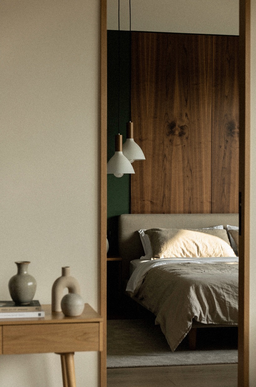 Hang pendant lights instead of a bedside lamp you'll knock over