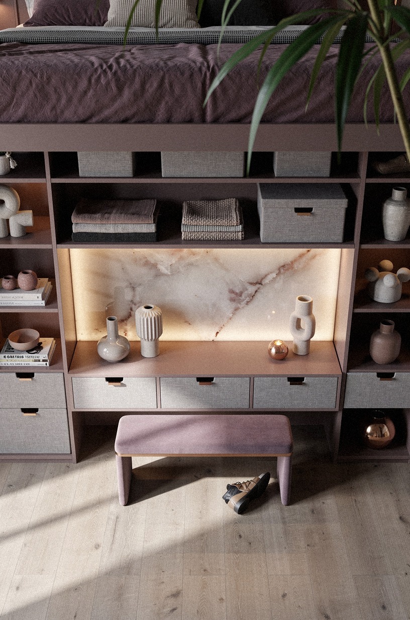 Mix open shelving with closed bins, the 