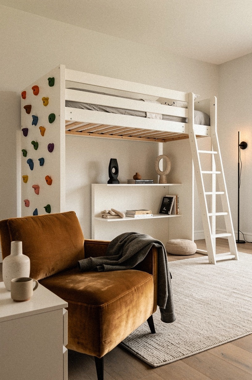 Skip the built-in ladder and bolt a climbing wall instead