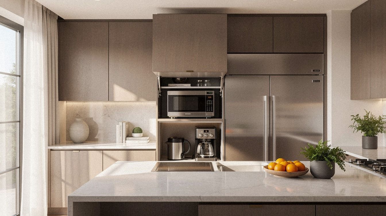 Easy Clever Kitchen Microwave Cabinet Ideas That Hide It in Style