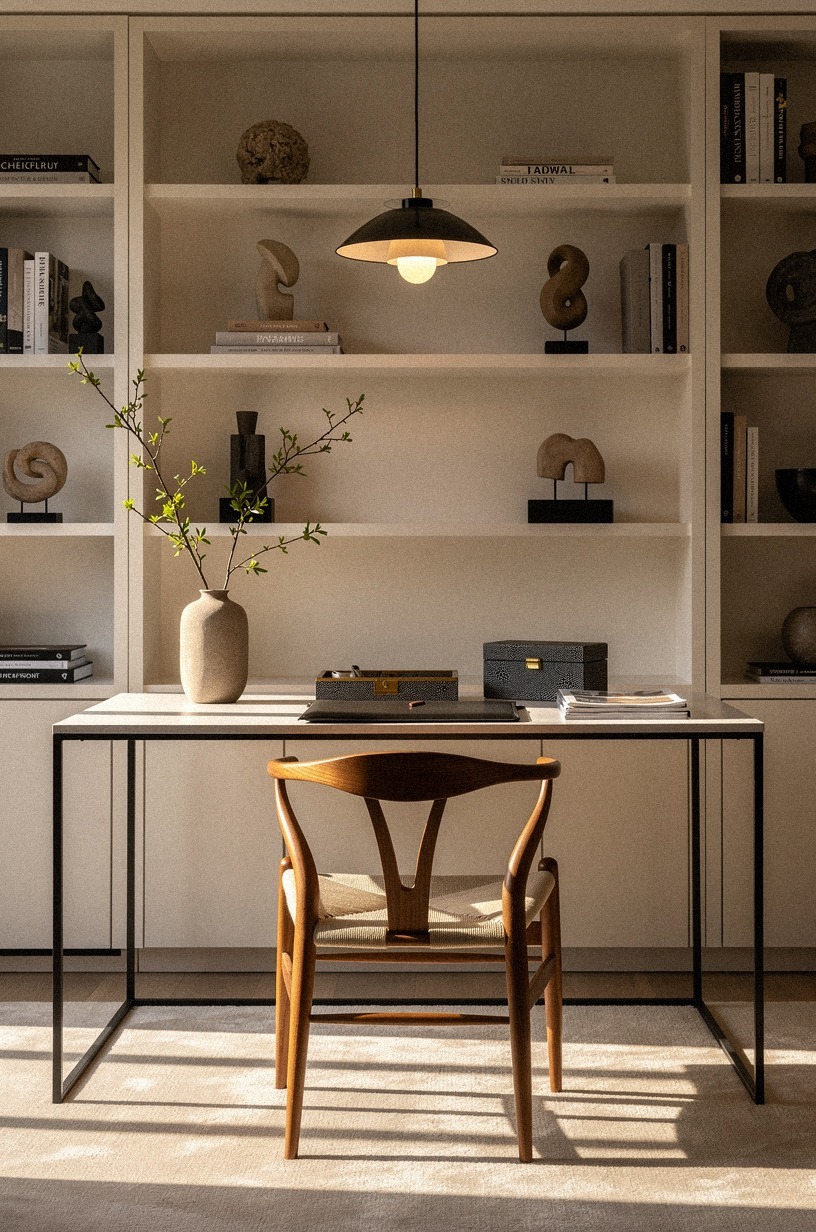 Swap the office chair for something with timber