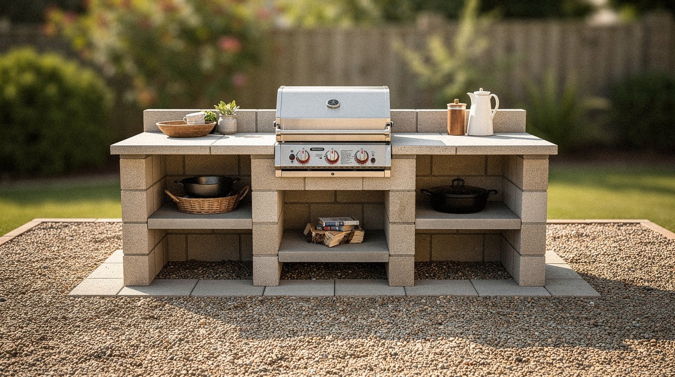 How to Build a Cheap, Sturdy DIY Cinder Block Outdoor Kitchen