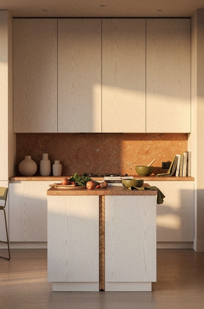 Install ceiling-height slab cabinet fronts
