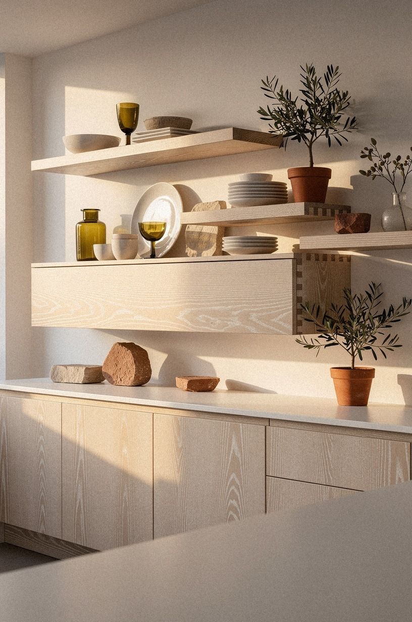 Start with one clear everyday dish shelf